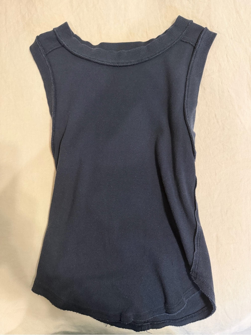 Free People Sleeveless Ribbed Tank Top - Black